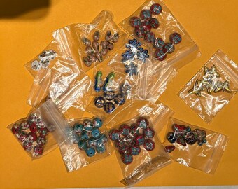 Over 100 cloisonne beads, various shapes, colors and sizes, 11 types