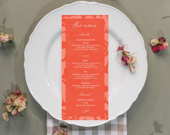 Floral Wedding Menu Template, Colorful Editable Menu (Canva)