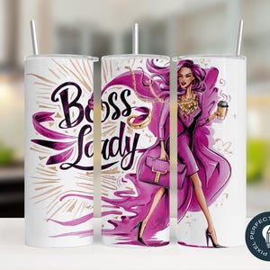 Chefin | Hustle Queen | 20 Unzen Skinny Tumbler Wrap | Nahtloses Sublimationsdesign | Digitaler Download | PNG | Sofort