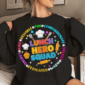 School Lunch Hero Squad Funny Cafeteria Workers Lunch Lady Png, PNG for Tshirt, Png Download, Perfect for Gift.