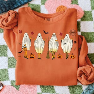 Cute Ghost PNG Clipart – Pastel Kawaii Halloween Ghosts for Sublimation, Mugs, Stickers, Shirts – Digital Download