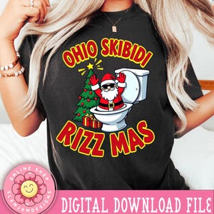 Ohio Skibidi Rizzmas T Shirt Funny Christmas Rizz Shirt Gyatt Rizz ...