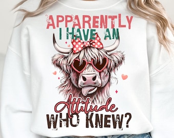 Highland Cow Png Sublimation Printable, Funny Cows Png, Dtf Designs, Scottish Cow Png, Retro Trendy Design, Sarcastic Shirt Png