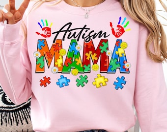 Proud Autism Mom PNG • Autism Awareness Puzzle Sublimation Design • Mom Gift Digital Download for Shirts
