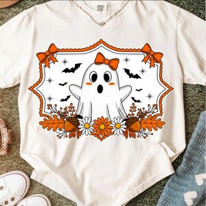 Cute Ghost PNG Clipart – Kawaii Halloween Ghost for Sublimation, Stickers, T-Shirts, Mugs, Digital Download