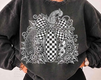 Pumpkin Png, Fall Sublimation Design, Fall Shirt Design, Patchwork Pumpkin Png, Autumn Png, Coquette Bow Png, Pumpkin Season Png