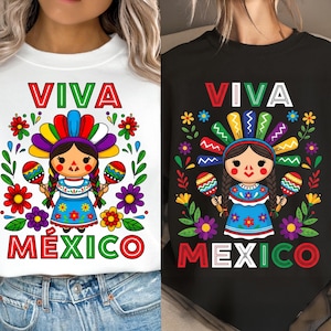 Viva Mexico Rag Doll PNG | Mexican Folk Art Clipart Digital Download | Colorful Traditional Doll Design | Fiesta Sublimation Graphic