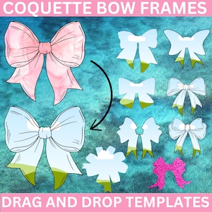 Kokette Bögen Canva Rahmen, Trendy Ribbon Canva Rahmen Vorlage, Girly Bow Canva Rahmen, Coquette Canva Rahmen, Preppy Bow Custom Bundle