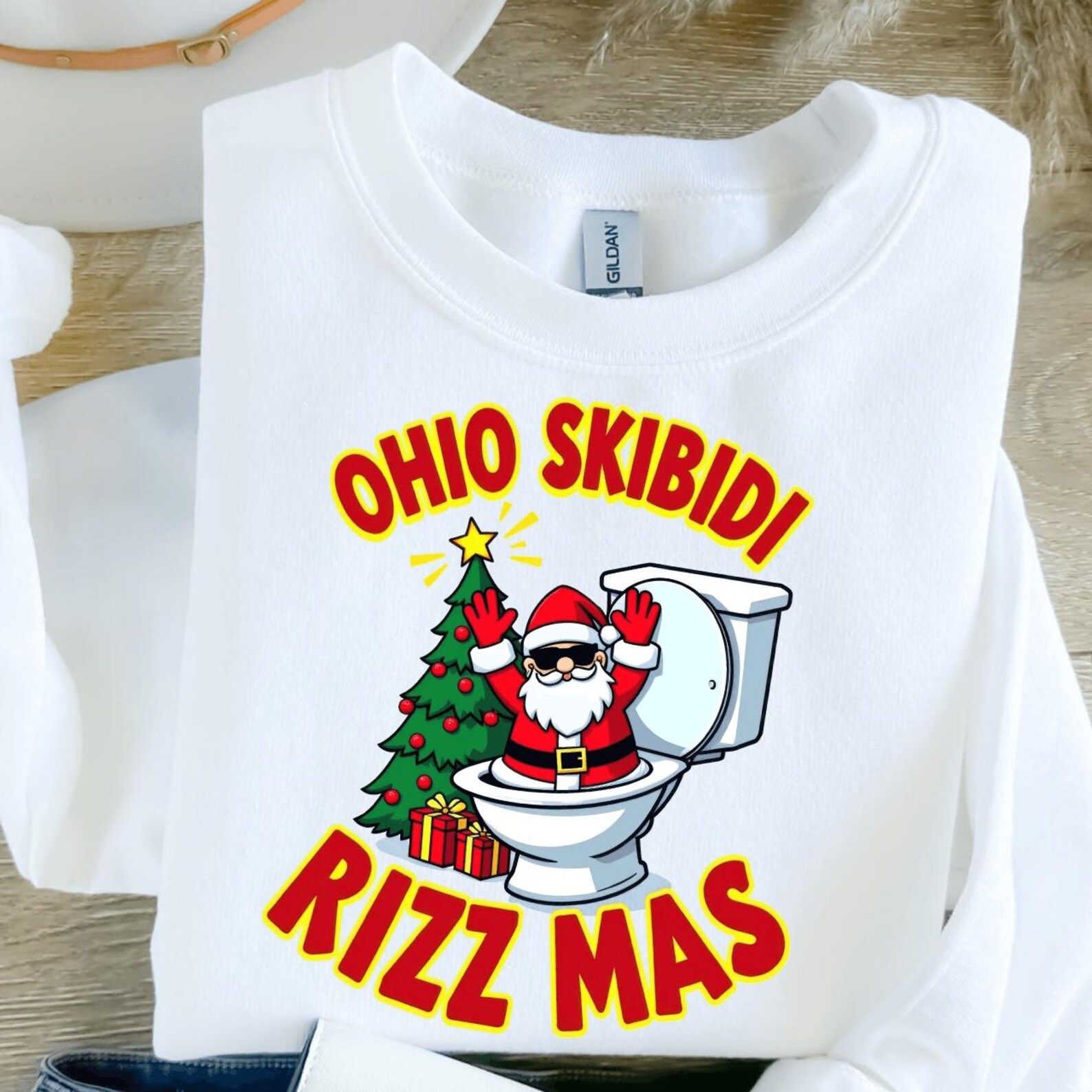 Ohio Skibidi Rizzmas T Shirt Funny Christmas Rizz Shirt Gyatt Rizz ...