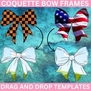 Cadres en toile avec noeuds Coquette, modèle de cadre en toile avec ruban tendance, cadre en toile avec noeuds girly, cadre en toile Coquette, cadres en lot de petits morceaux avec noeud de ruban