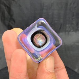 1.19”/30mm hotworked dichroic glass spiral cube