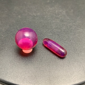 Pilulier en verre Terp Marble, 2 pièces en rose télémagenta
