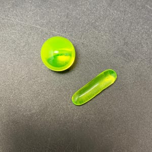 2 Piece Glass Terp Marble Pill Pearl Valve in UV reactive uranium glass ION