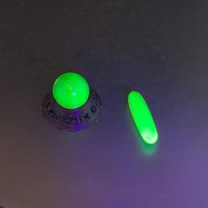 2 Piece Glass Terp Marble Pill Pearl Valve in UV reactive uranium glass Citrine