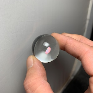 Marbre de verre transparent fait main de 29,2 mm avec opale roulée