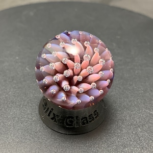Marbre piège à air en verre fait main de 28,3 mm - vieux rose rose pourpre