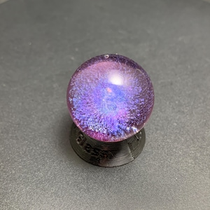 25mm handmade dichroic glass marble on gold amethyst purple