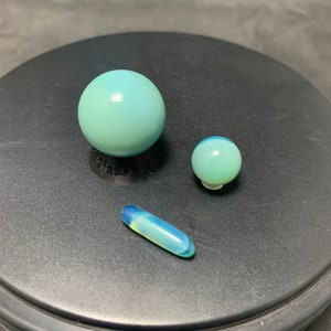 3 pilules en verre terp marbré avec valve perlée (bleu aqua mania)