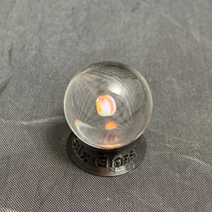 25mm handmade clear glass marble with tumbled opal
