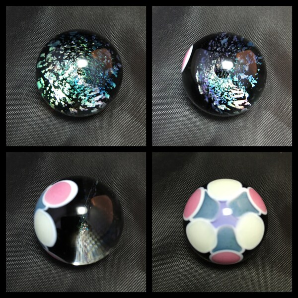 25mm/1" Dichroic Glass marble with Dotstack Exterior