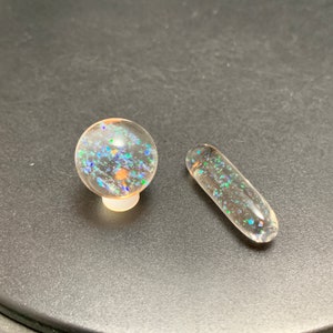 2 Piece Glass Terp Marble Pill Pearl Valve in crushed opal and clear