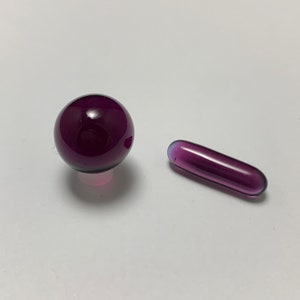 Pilulier en verre Terp Marble, 2 pièces en or, violet améthyste