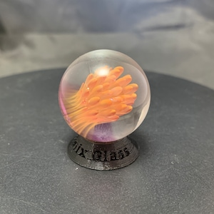 1.16”/29.6mm handmade Gold Fumed glass implosion marble on gold amethyst