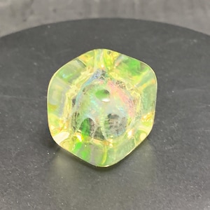 1”/25mm hotworked dichroic glass and UV reactive ION glass spiral cube