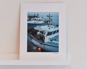 Portland Maine Fishing Boats Photograph: Foggy Pier Print (8x10)