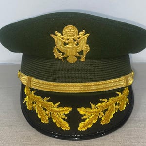 Handmade US Army Field Grade Officer Wool Hat – Military Service Dress Cap, All Sizes