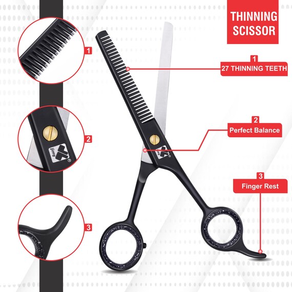 Professional Hair Scissors Set Professional Salon Hair Cutting & Thinning Scissors Set - Japanese Stainless Steel Barber Shears, 6.5 Inch Hair Scissors Professional - Foto 5