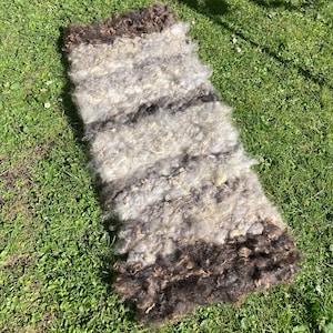 Wool Peg Loom Rug/Bench Seat Pad - 45x100cm - Sanctuary Gotland and Lily the Zwartbles