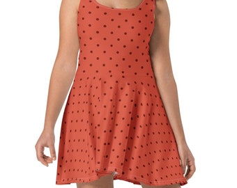 Red on Red Polka Dot Skater Dress