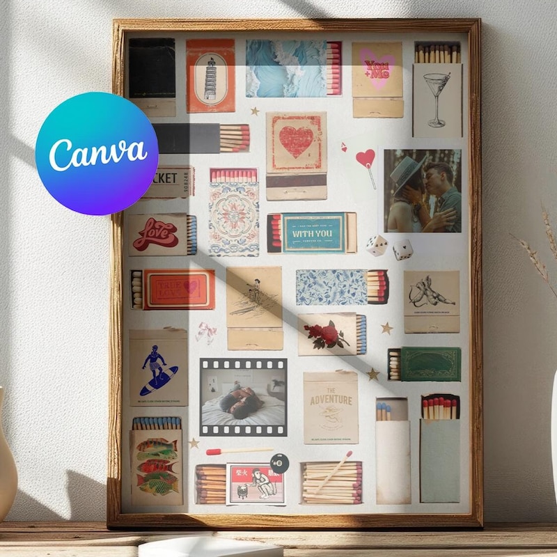 Canva Matchbook Template Etsy