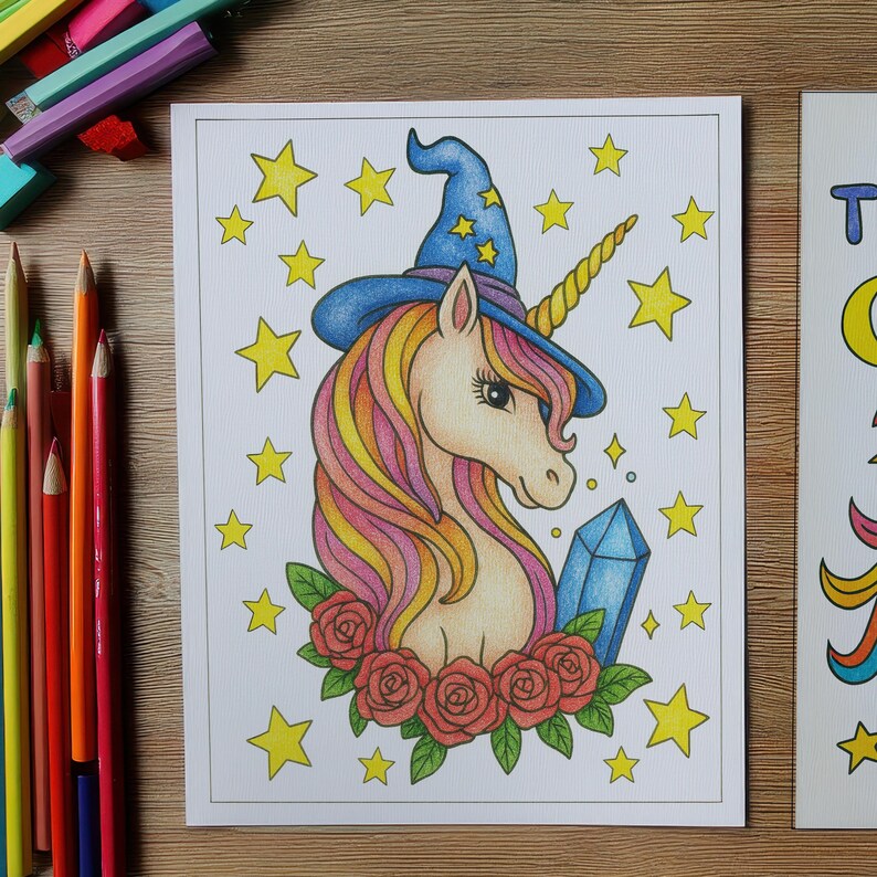 200 Unicorn Coloring Pages for Kids | Fantasy Scenes (PDF Download) - Etsy