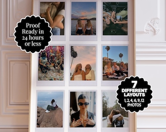 Custom Polaroid Collage Print: Personalized Photo Gift, Unframed (Digital or Physical)