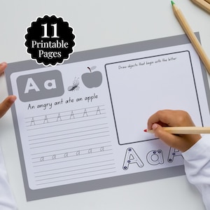 26 Printable Alphabet I Know My Letters Worksheets | Letter Tracing | Preschool-KDG Phonics | PDF Literacy Download | Alphabet Printable