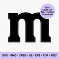 Letter M Costume SVG – Kids Halloween Costume Idea, Lowercase M Clipart, Cricut Cut File, Digital Download for T-Shirts, Group Costume SVG