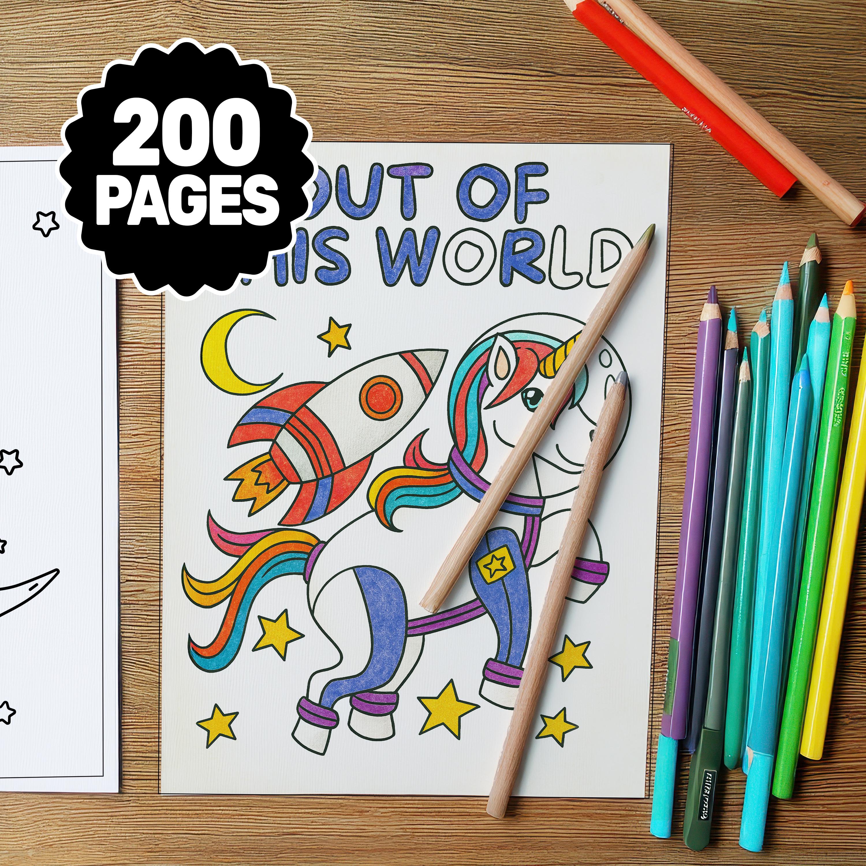 200 Unicorn Coloring Pages for Kids | Fantasy Scenes (PDF Download) - Etsy