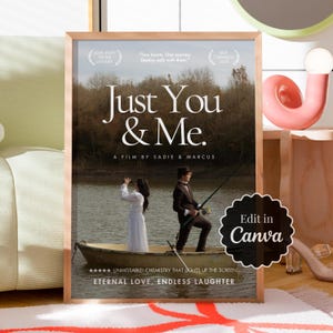 Custom Movie Poster Template for Canva, Personalized poster, Valentines Day, Couple Gift, Anniversary Gift, Digital download