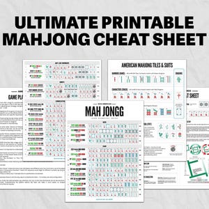 Printable Mahjong 2025 Cheat Sheet, 2025 Mahjong Hands, Beginner Mahjong Help, NM JL 2025 Card Reference, American Mahjong, Mahjong Gift
