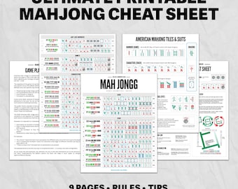 Printable Mahjong 2025 Cheat Sheet, 2025 Mahjong Hands, Beginner Mahjong Help, NMJL 2025 Card Reference, American Mahjong, Mahjong Gift