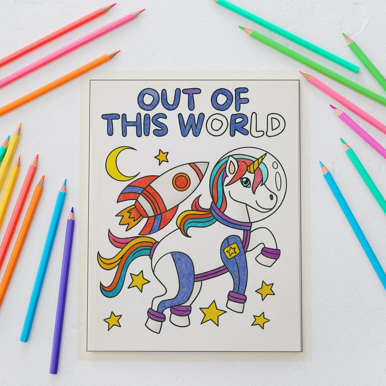 200 Unicorn Coloring Pages for Kids | Fantasy Scenes (PDF Download) - Etsy