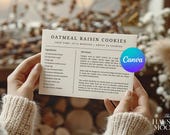 MINIMAL Recipe Card Canva Template Simple Recipe card  Recipe Editable Modern Recipe Card Printable Recipe Personalized recipe 4x6 5x7 A5 A6