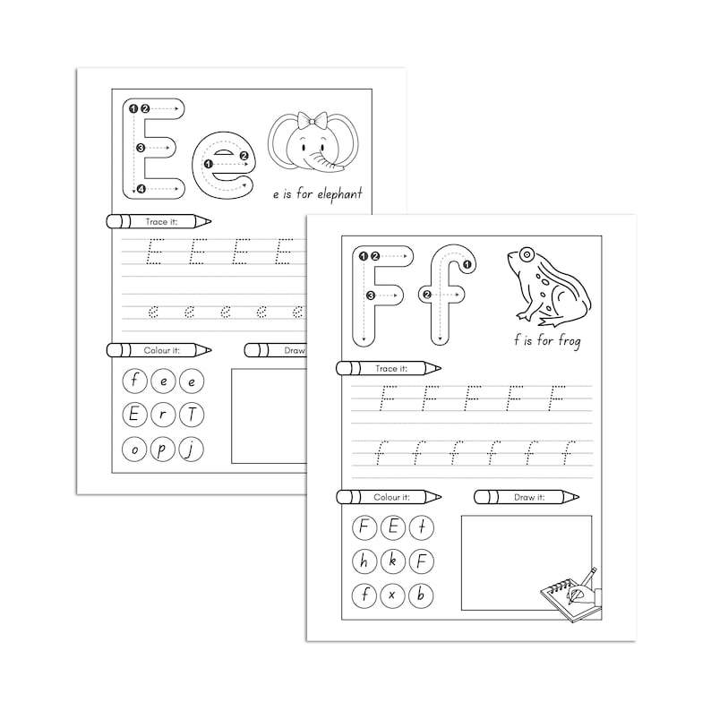 26 Printable Alphabet Worksheets | Alphabet Writing Letter Tracing for Preschool | Literacy Download | Coloring + Drawing | Alphabet Print, alphabet printable, tracing worksheets, Alphabet Worksheets, daycare learning, letter worksheets, tracing name, Letter Tracing, alphabet writing, Gifts for Kids, preschool worksheet, Alphabet Worksheet, literacy download, alphabet tracing