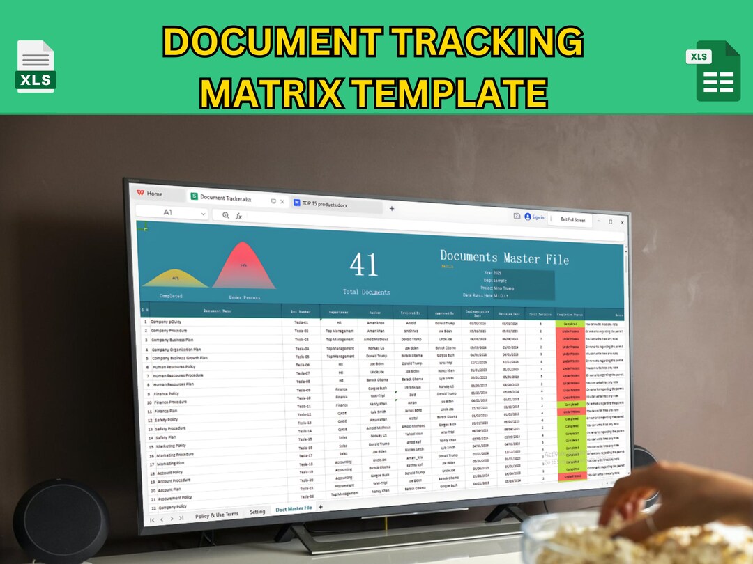 Document Tracking Matrix Template Project Management Tool Excel ...