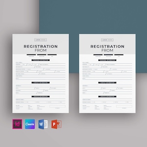 Registration Form | Custom Registration Form | Registration Form Template | Registration Form Design | PDF Registration Form