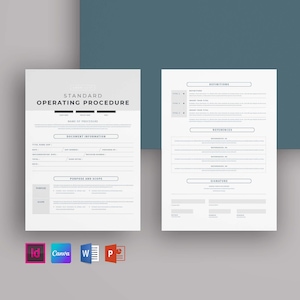 SOP Template | Standard Operating Procedure Template | Standard Procedure Template | Standard Operating Procedure Example | Policies