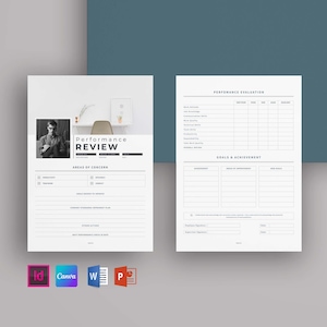 Performance Review Template | Performance Appraisal | Annual Performance Review | Employee Performance Evaluation | Job Performance Review