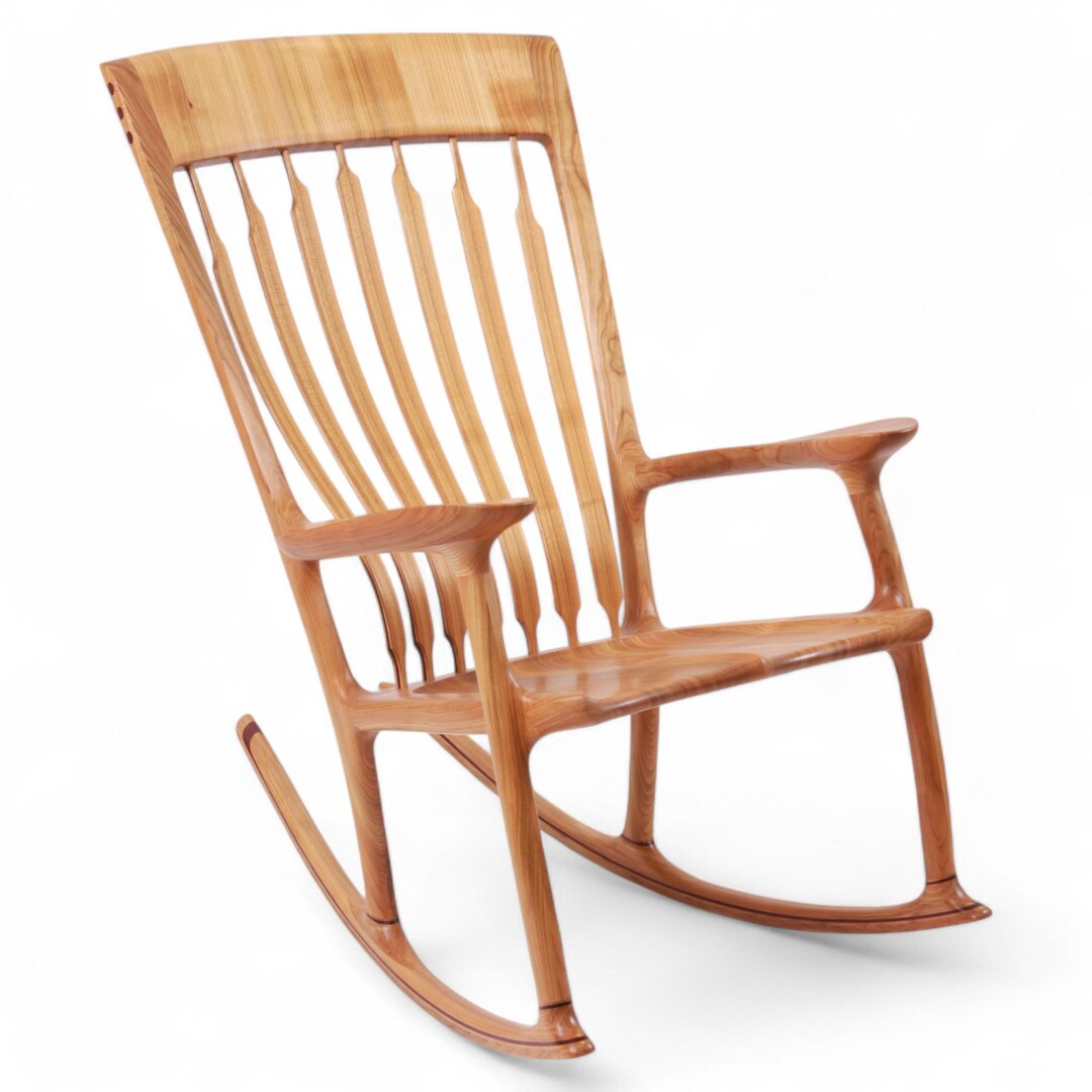 A Sculpted Wooden Rocking Chair for Safe Rocking and Relaxation ...